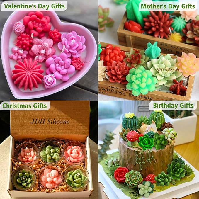 7 Cavity Succulent Candle Molds - Image 5