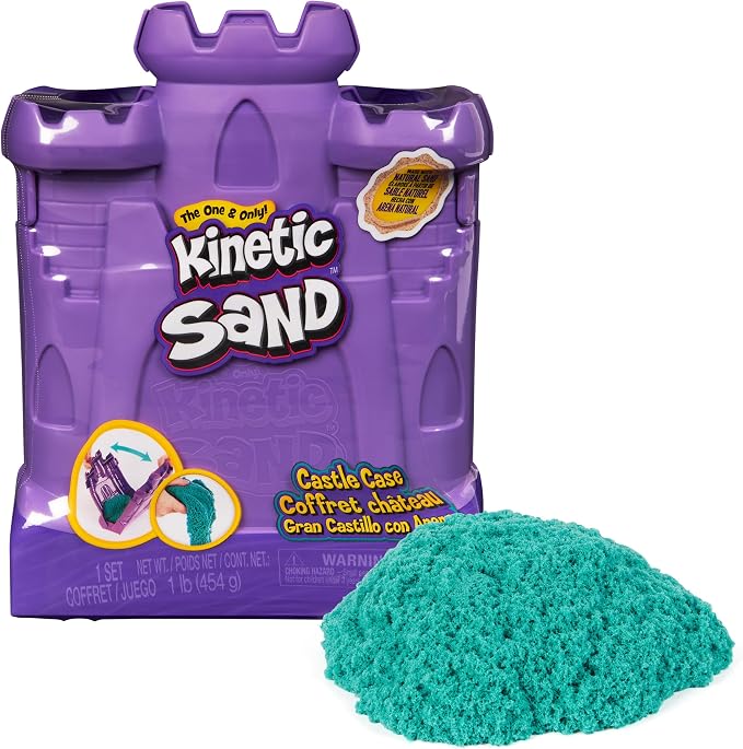 Kinetic Sand, Castle Case with 1lb Teal Play Sand & Storage Container, Sensory by Unknown