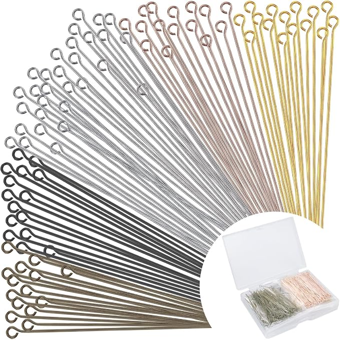 600 Pieces 2 Inch Eye Pins for Jewelry Making DIY, Straight Pins Jewelry Making by BOYIVI