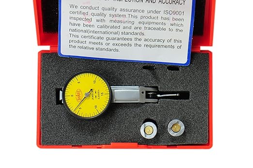Shars .030" x .0005" Dial Test Indicator in Fitted Case,Yellow Face 303-3203Y P