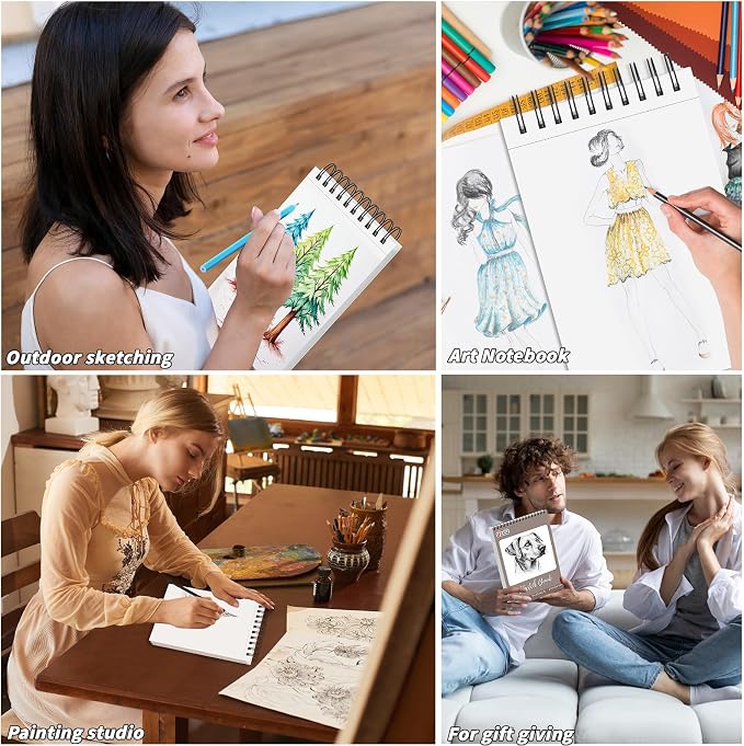 18 Pcs Sketch Book Bulk 9 x 12 In 720 Sheets Top Spiral Bound Sketch Pad - Image 7