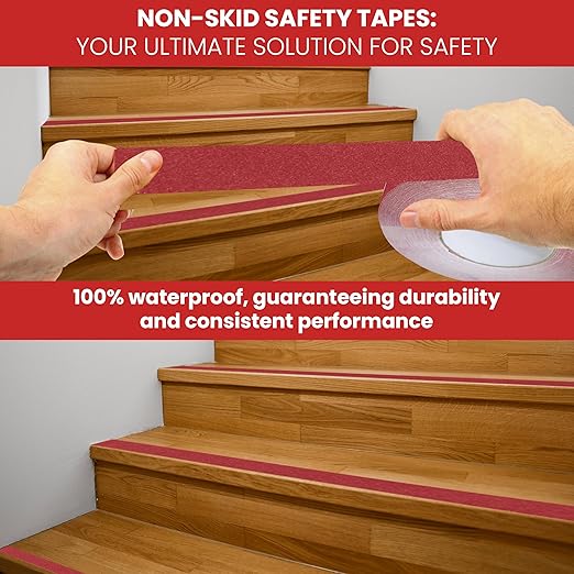 GGR Supplies T.R.U. NST-20C Orange Non-Skid Tape 1 in. Wide x 60 ft. Length Safety Way 60 Grit Anti Slip Traction Tape 32 Mil No Slip