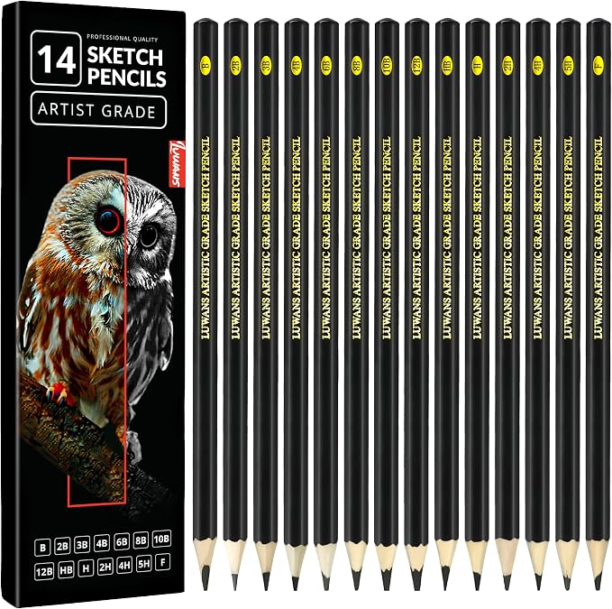 Luwans Drawing Pencils Set of 14 Sketch Pencils by Luwans