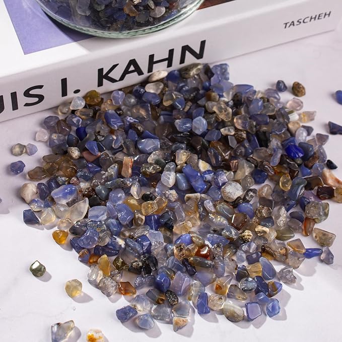 0.5 Lb/230g Blue Agate Crushed Stone Tumbled Chips Bulk, Natural Polished - Image 6