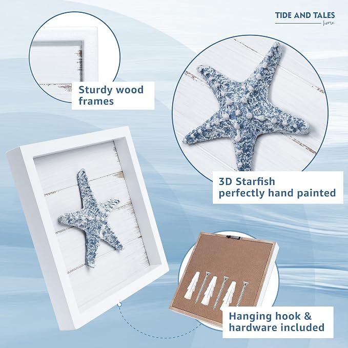 Tide and Tales 3D Starfish Wall Art Coastal Theme Wall Hanging Decoration - Image 5
