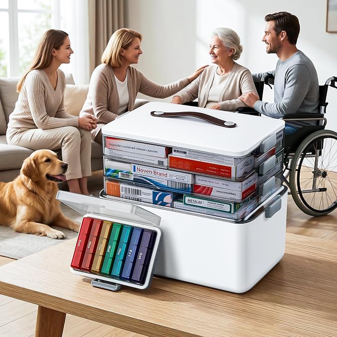 MOPUP 4-Tier Medicine Craft, Organizer Storage, Portable Latch Bin - Image 2