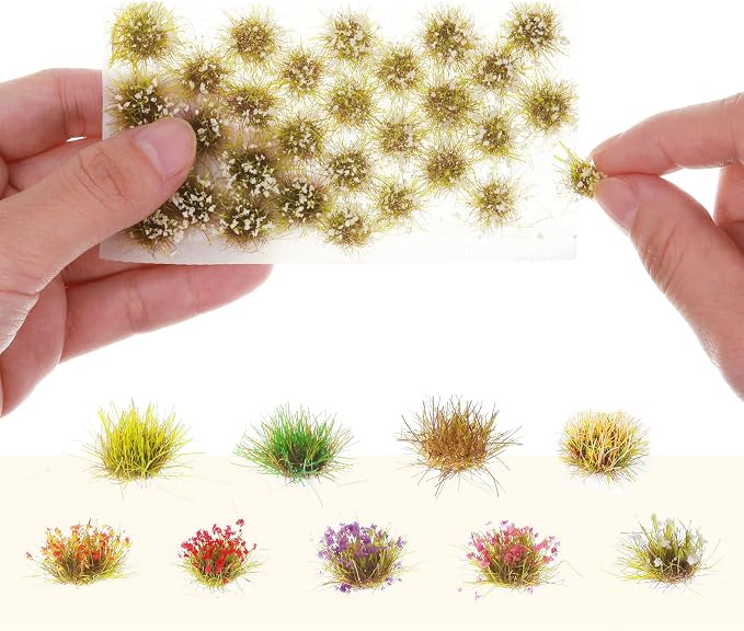 Redbaker 288 Pcs Static Grass Tuft Flower Cluster Vegetation Groups Self - Image 3