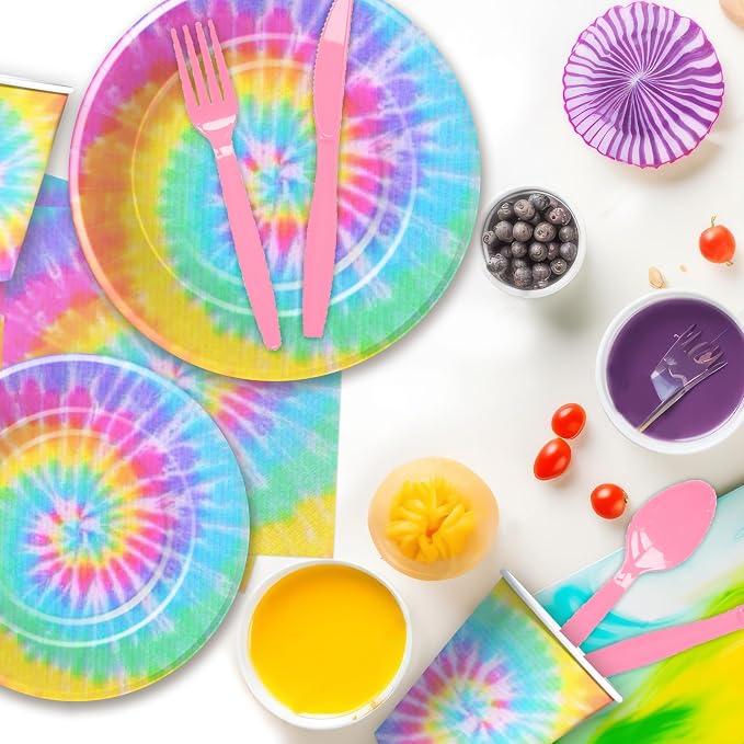 Tie Dye Party Decorations Tableware - Image 5