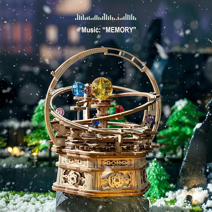 ROKR 3D Wooden Puzzles for Adults Mechanical Music Box-Starry Night, DIY - Image 2