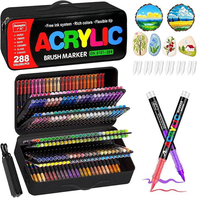 Surcotto 288 Colors Acrylic Paint Markers, Acrylic Paint Pens by Surcotto