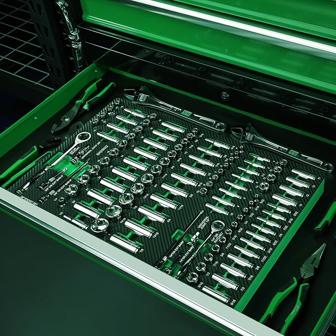 SK 1/4" & 3/8" Drive Socket Set with 160-P Ratchet, 105-Piece, SAE & Metric, SuperKrome Finish, Premium CR-V Construction, with EVA Foam Tool Organizer