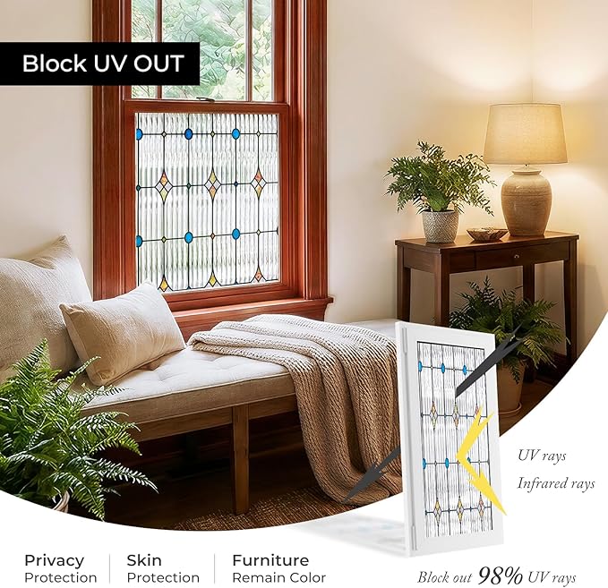 ADD.HERES Window Privacy Film, Stained Glass Decorative Static Cling, Removable - Image 7