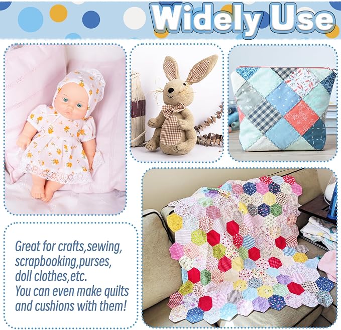 150Pcs 4" x 4" Cotton Craft Fabric Bundle Squares, Squares Sheets Patchwork - Image 5