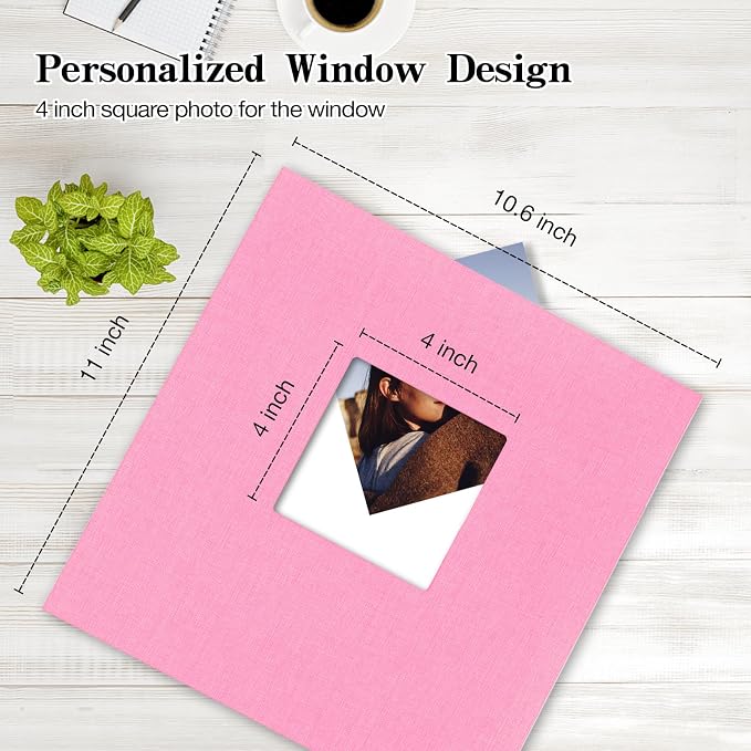 potricher Large Photo Album Self Adhesive 4x6 5x7 8x10 Pictures Linen Cover 40 - Image 2
