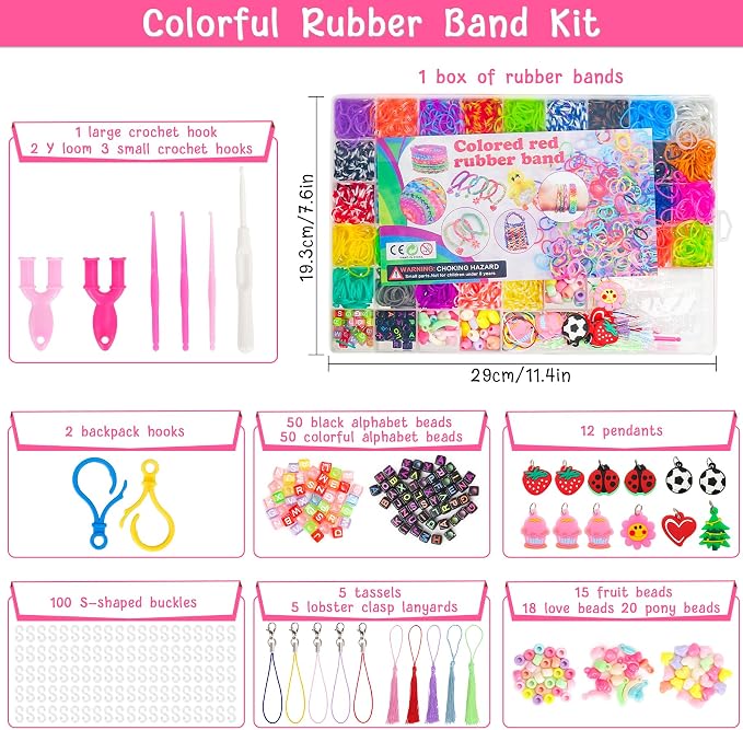 UUEMB 6000+ Rubber Band Bracelet Kit, Colorful Loom Bracelet Making Kit - Image 3