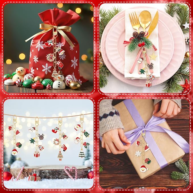 AUGSUN 713Pcs Christmas Keychain Making Kit Xmas Keychain Craft | Santa Claus - Image 6