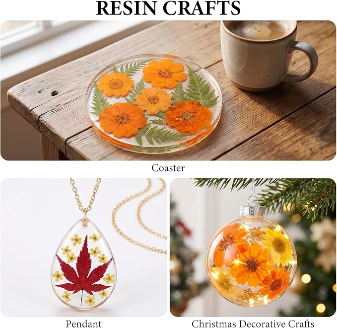 NESCCI 350 Pcs Orange Fall Dried Flowers - Image 6