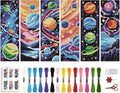 ACRNIGHEET 6PCS Cross Stitch Bookmark Kits Cosmic Planet Pattern Counted Cross by ACRNIGHEET
