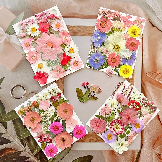 MIKIYA 90Pcs Pink Dried Pressed Flowers - Image 3