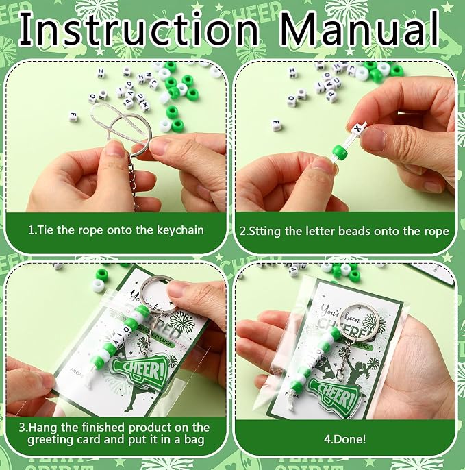 Suncalla 996 Pcs 24 Set Cheer Keychain Making Kit DIY Key Chain Crafts - Image 3