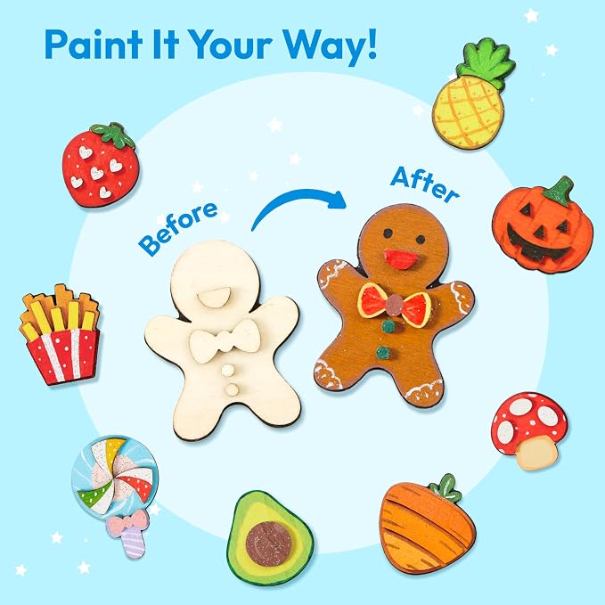 JOYIN 12 pcs Wooden Magnets, Painting Craft - Image 4