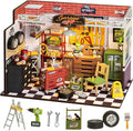 Rolife DIY Miniature House Kit Garage Workshop, Build 1/20 Mini House Building by Rolife