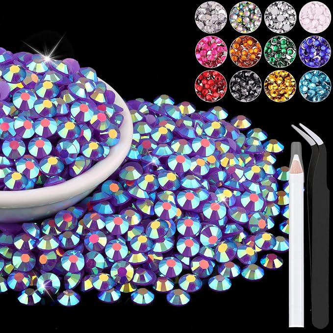 1500PCS 6mm Resin Jelly Rhinestones in Bulk, Bedazzling Flatback Crystals by BELLEBOOST