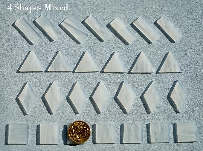 Large Textrued Transparent Glass Mosaic Tiles, 200g Pre-Cut Mosaic Glass Tiles - Image 2
