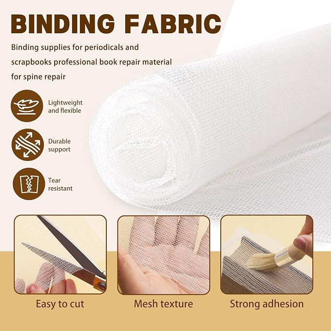 Wonvoc Bookbinding Kit with 2 Pcs 35x39 Inch Book Cloth, Cloth - Image 3