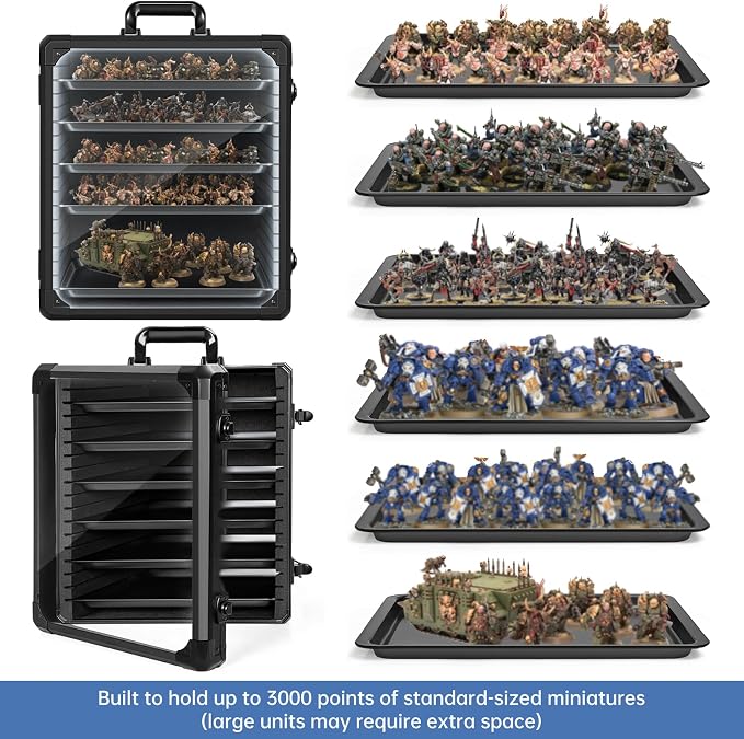 WELIDAY Miniatures Storage Case Miniatures Transport Case Aluminum Alloy Frame - Image 6