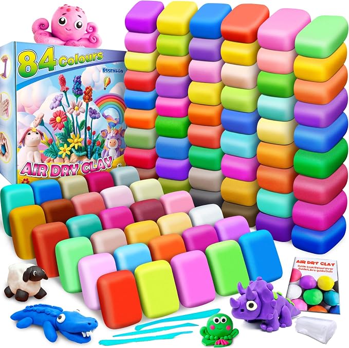 Air Dry Clay, 84 Colors Modeling Magic Clay by ESSENSON