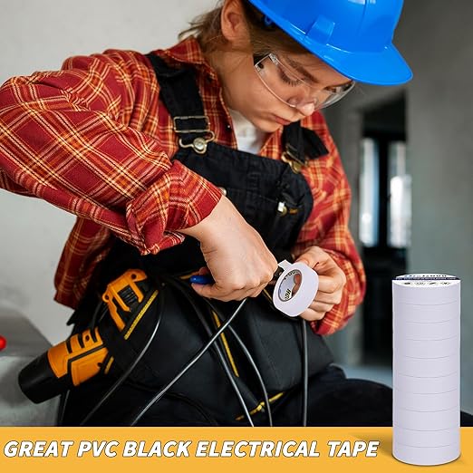 100 Rolls White Electrical Tape Bulk 3/4 Inch x 66ft, Waterproof Vinyl Electric Tape High Temp Insulation Tape for Electrical Protection Home Outdoor Electric Insulating Wire Wrapping