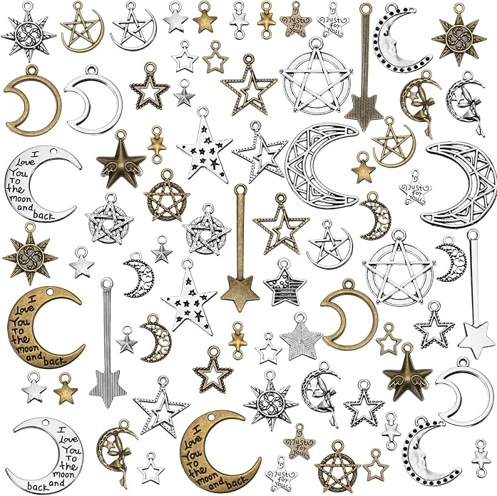 Hicarer 80 Pieces Antique Silver Pendants Charms Pendants Gothic Jewelry Making by Hicarer
