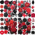 141PCS Black Red Dried Pressed Flowers by YouthBro