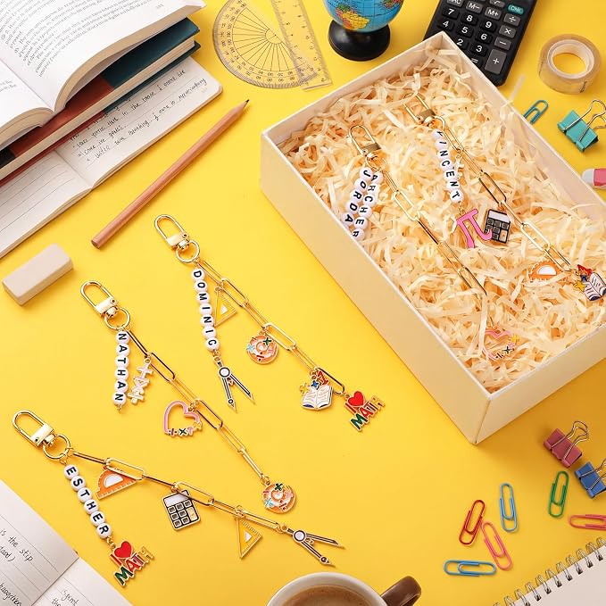 CraftyDream 558 Pcs Math Teacher Charms Keychain Making Kit Back to School - Image 7