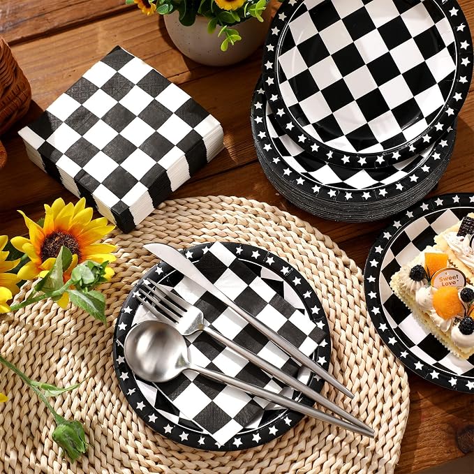 Zhehao 120 Pcs Disposable Paper Plates and Napkins Bulk Birthday Party - Image 6