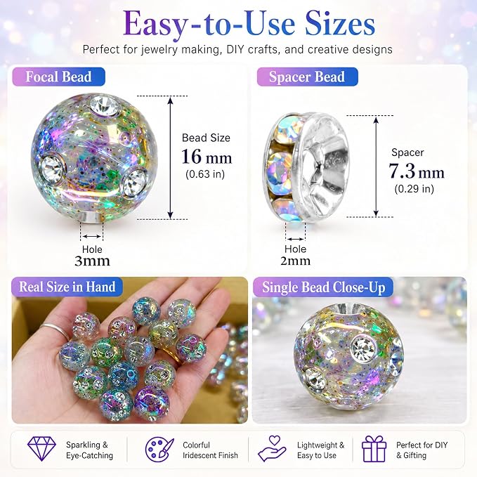 250 Pcs Beads for Pens - 16mm Focal Beads for Beadable Pens - Image 3