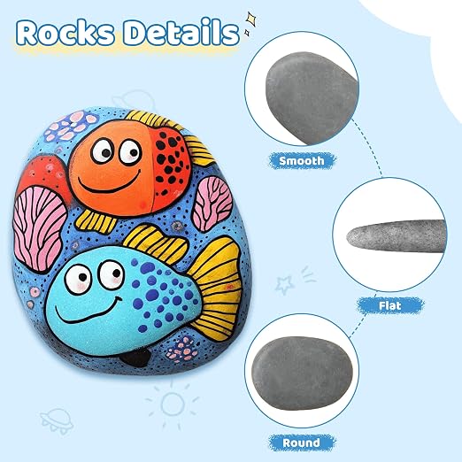 DALTACK 12 Pcs Large Rocks for Painting, Natural River Rocks, Flat River Rocks - Image 2