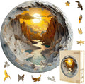 3D Vision Inside Mountain Range Sunrise Sunset Winding River Valley Puzzles 300 by Jollitot