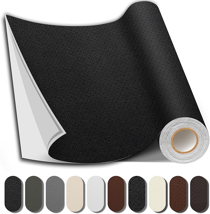 Leather Repair Patch, 17X79 inch Strong Sticky Repair Patch Self Adhesive Waterproof, DIY Large Vinyl Patches for Couches, Furniture, Sofa, Car, Chair (Black, 17X79 inch)