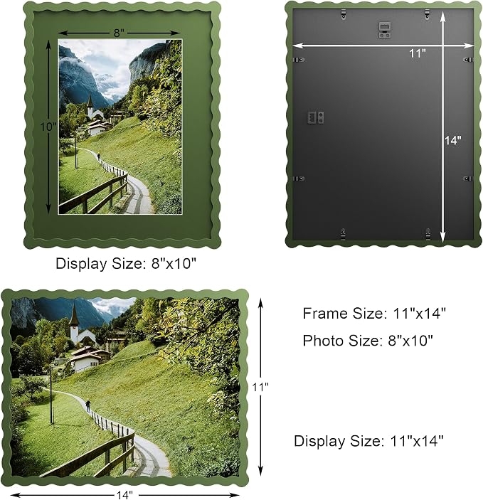 11x14 Wavy Picture Frame With Mat - Image 2