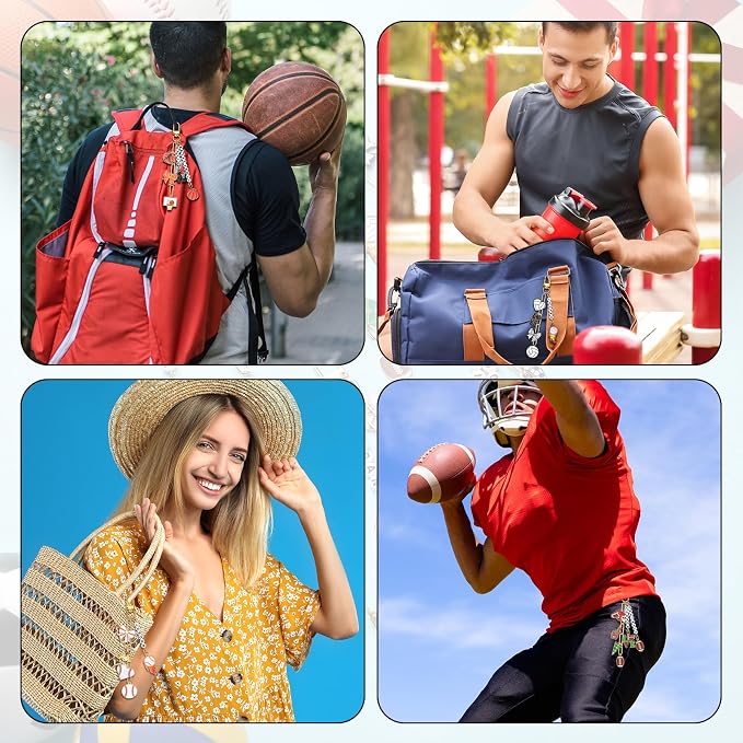 CraftyDream 558 Pcs Sports Keychain Making Kit Sports Charms DIY Key Chain - Image 4