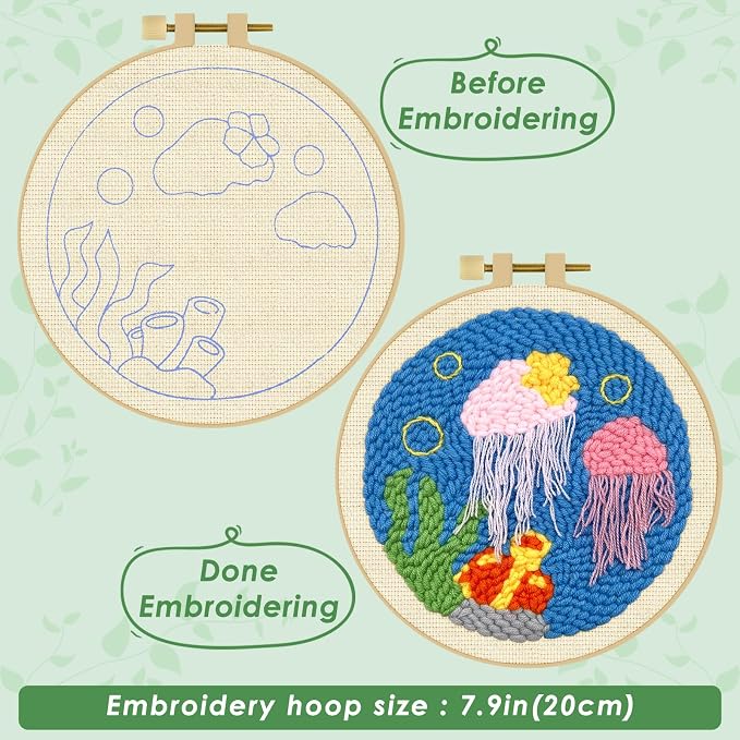 ERKOON Punch Needle Kit Adults Beginners, DIY Easy Ocean Embroidery Set - Image 3