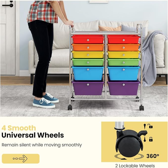 BECOMFORT 12-Drawer Rolling Cart - Image 5