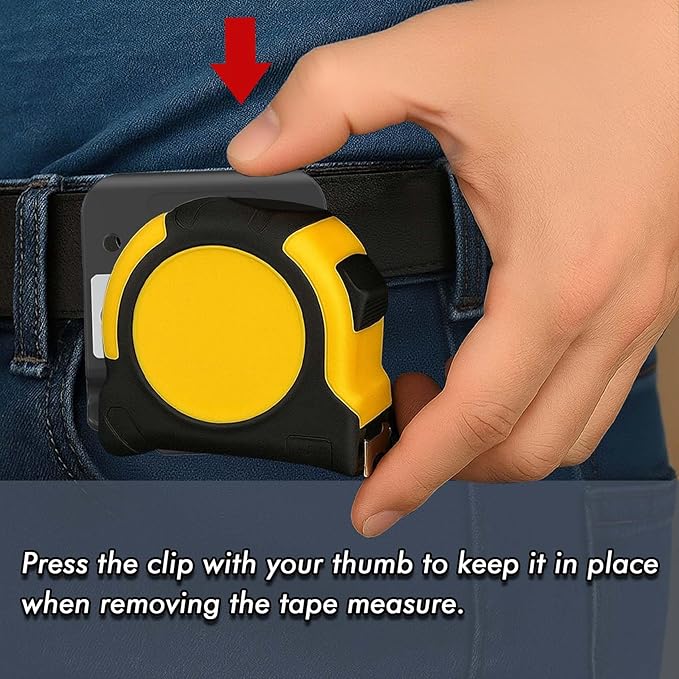 Tape Measure Holder for Belt, Low-Profile Tape Measure Belt Clip, Measuring Tape Holder up to 2" Tool Belt, Tape Accessories