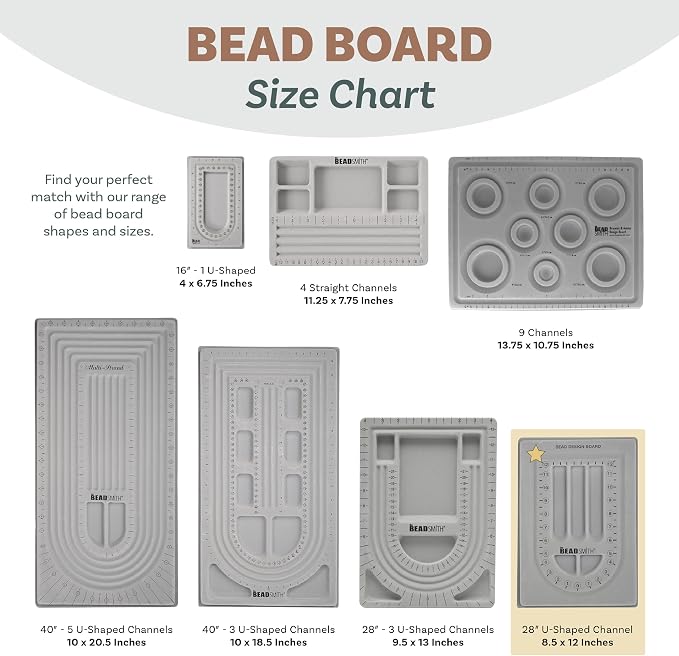 The Beadsmith Bead Board, 28” U-Shaped Channel, 8.5 x 12 inches, Design Boards - Image 6