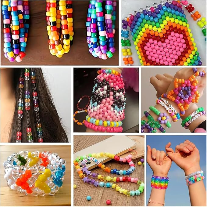 1150+ Pcs Pony Beads Bulk Kit, 18 Colors Kandi Beads - Image 7