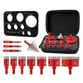 Diamond Core Drill Bit Set - FOCSTOL 11pcs (6/8/10/20/25/28/32/35/45/65mm+50mm Beveling Chamfer Bit) Hole Saw Kit for Porcelain Ceramic Tile Marble Granite with Triangle Shank