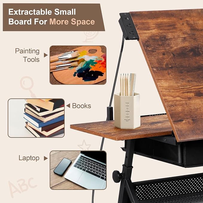 ZENY Adjustable Drafting Table - Image 4
