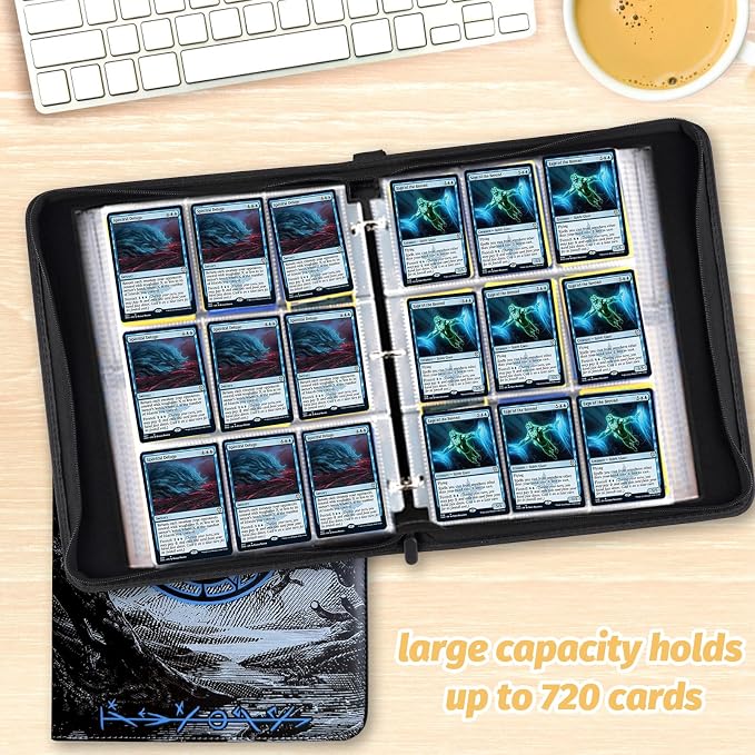 9 Pocket Card Binder, 720 Double Sided Pocket Trading Card Binder, Premium PU - Image 6